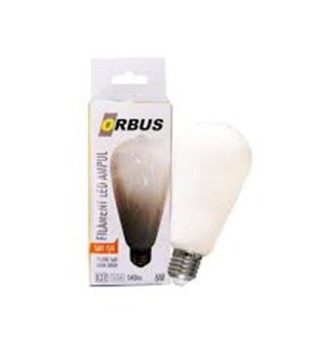 Orbus ORB-STM6W ST64 6W E27 Beyaz Cam Sarı Işık Dekoratif 540 Lm Led Ampul Ra80 220-240V-50Hz - ORBUS