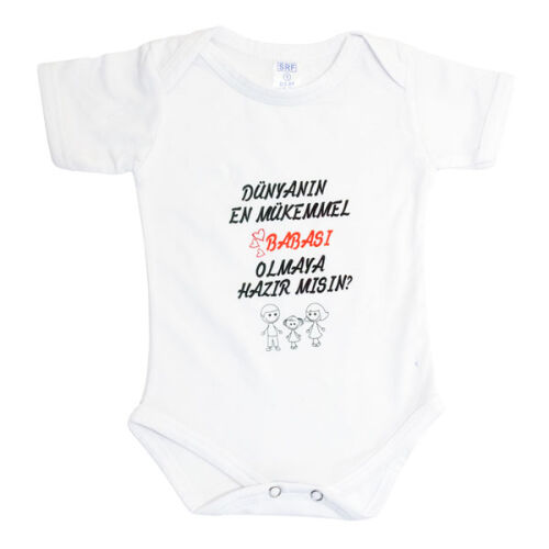 Pamuk Polyester Kısa Kollu Beyaz Bebek Zıbını (Unisex) - 1