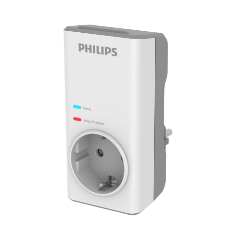 PHILIPS CHP7010W/10, Tekli, Akım Korumalı Priz, 1140 Joules, (Beyaz) - Philips