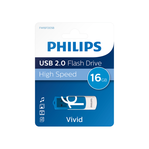 PHILIPS FM16FD05B, 16GB, USB 2.0, Vivid, Okyanus Mavisi, Flash Disk - Philips