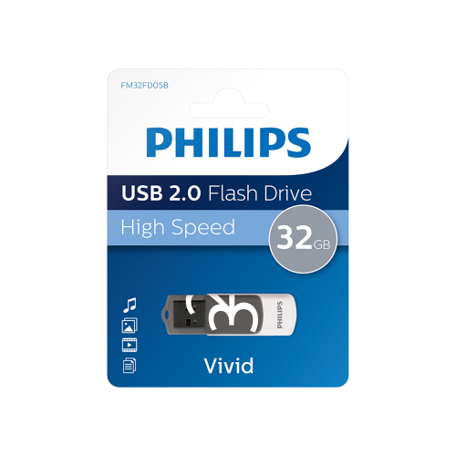 PHILIPS FM32FD05B, 32GB, USB 2.0, Vivid, Gölge Grisi, Flash Disk - Philips