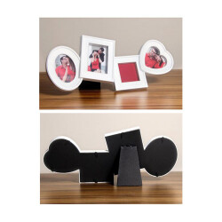 Plastik 4 lü Masaüstü Kolaj Fotoğraf Çerçevesi - Beyaz - 2