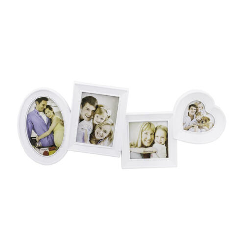 Plastik 4 lü Masaüstü Kolaj Fotoğraf Çerçevesi - Beyaz - OFİSOMİ-S