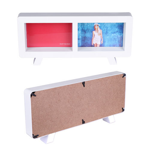 Plastik Ayaklı İkili 10x15 cm Fotoğraf Çerçevesi - Beyaz - OFİSOMİ-S (1)