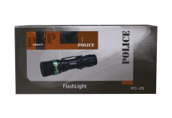Polıce PC-25 CREE Led + Zoom El Feneri ( 3 Tane İnce Kalem Pille Çalışır) - 1