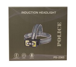 Polıce PS-2363 Üç Renk Işıklı,Şarjlı, Sensörlü Kafa Feneri - 1