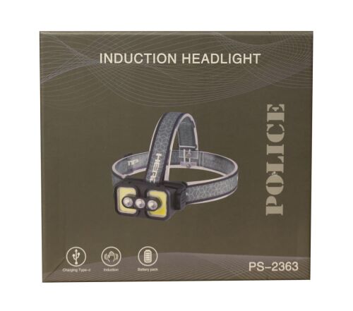 Polıce PS-2363 Üç Renk Işıklı,Şarjlı, Sensörlü Kafa Feneri - POLICE