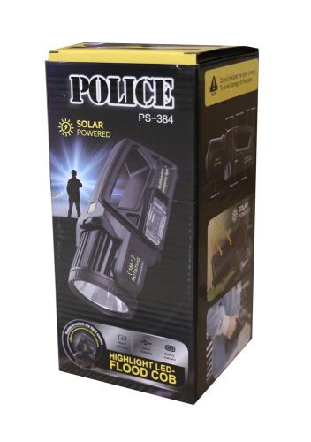 Polıce PS-384 Güneş Enerjili, Enerji Göstergeli, Telefon Şarj Etme Özellikli Spot Fener - POLICE