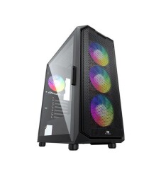 PowerBoost PB-P521B 750w 80+ Bronze USB 3.0 ATX Mesh RGB fan siyah Kasa - 1
