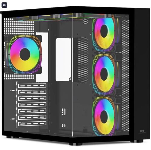 PowerBoost PB-SS02B Sea View USB 3.0, ATX 7 x ARGB Fanlı, Siyah Kasa (PSU Yok) - 2