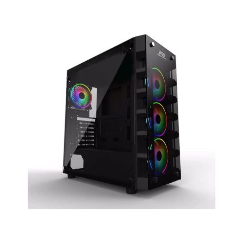 PowerBoost X59RGB-650W 80+ USB 3.0 Tempered Glass 6 x RGB Fanlı Gaming Kasa (JBST-X59RGB-650) - POWER BOOST (1)