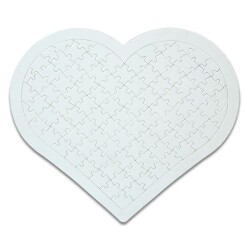 Puzzle Süblimasyon A3 Kalpli 97 Parça ,Transfer Baskı Puzzle , Yapboz - 1