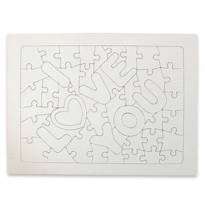 Puzzle Süblimasyon A4 I Love You 51 Parça,Transfer Baskı Puzzle , Yapboz - 2