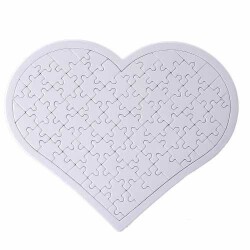 Puzzle Süblimasyon A4 Kalpli 80 Parça ,Transfer Baskı Puzzle , Yapboz - 1