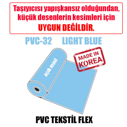 PVC Açık Mavi (Light Blue) Flex / 51 cm x 1 metre - OFİSOMİ-S