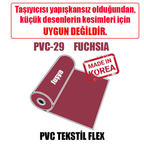 PVC Fuşya (Fuchia) Flex / 51 cm x 1 metre - 1
