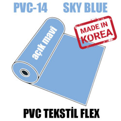PVC Gök Mavi (Sky Blue) Flex / 51 cm x 1 metre - 1