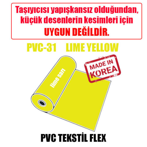 PVC Lime Sarı (Lime Yellow) Flex / 51 cm x 1 metre - OFİSOMİ-S