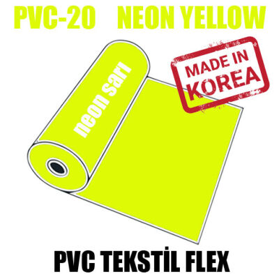 PVC Neon Sarı (Neon Yellow) Flex / 51 cm x 1 metre - 1