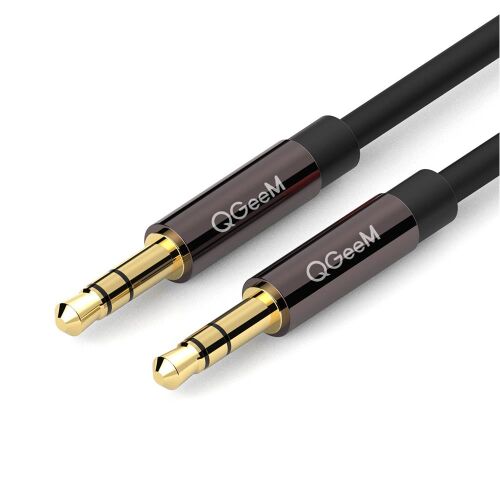 Qgeem QG-AU04BD100 1mt Altın Uçlu Siyah AUX Audio - 1