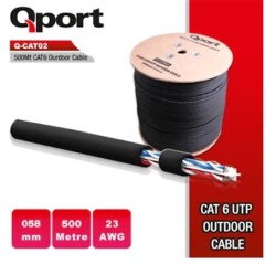 QPORT Q-CATO2 500mt Outdoor Cat6 23AWG 0.58MM Dış Mekan Kablo - 1