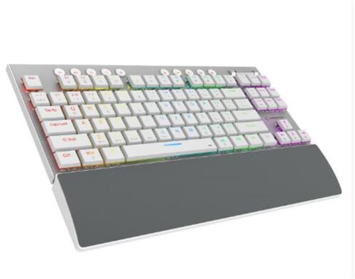 Rampage BERU Beyaz 2.4G + BT Wireless RED SWITCH Mekanik Gaming Oyuncu Klavye Slim RGB - RAMPAGE (1)