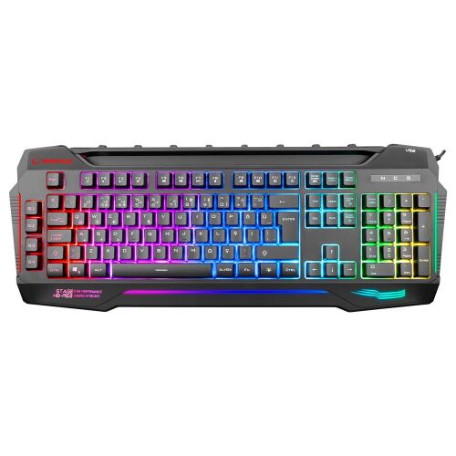 Rampage KB-R63 STAGE Siyah 4 Makro Fonksiyon Sese Duyarlı Işıklı RGB Q USB Oyuncu Klavyesi - 1