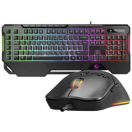Rampage KM-R96 ELEMENTAL Siyah RGB Aydınlatmalı Q Oyuncu Klavye ve Mouse Gaming Set 7200dpı - RAMPAGE