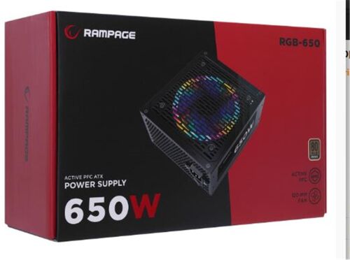 Rampage RGB-650 650W 80 Plus Bronze Aktif PFC 12cm RGB Fanlı Power Supply - RAMPAGE