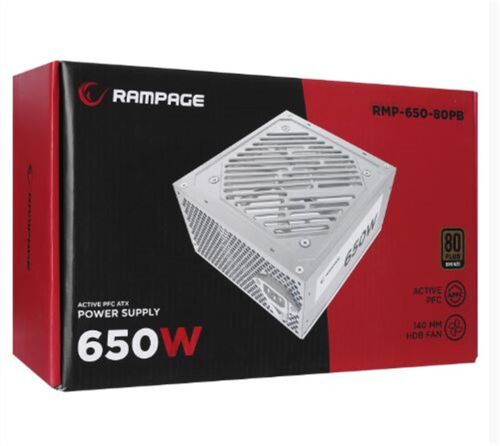 Rampage RMP-600-80P 600W 80Plus Bronze 12cm Fan Aktif PFC Beyaz Power Supply - RAMPAGE
