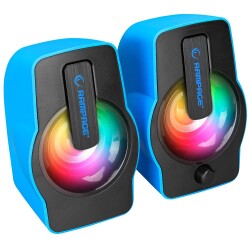 Rampage RMS-G7 FALSETTO 2.0 6 Watt RGB Ledli Mavi Multimedia Gaming USB Speaker - 1