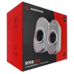 Rampage RMS-X3 2.0 6W Bluetooth Özellikli Beyaz Multimedia RGB Işıklı Gaming USB Speaker - 2