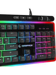 Rampage SHINE K14 Siyah USB RGB Backlight Membrane Gaming Oyuncu Klavye - 5