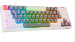 Rampage YORU MINI Gri-Beyaz Type-C Bağlantılı OUTEMU Red Swich Q Mekanik Gaming Oyuncu Klavye RGB - 1