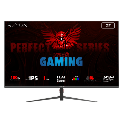RAYDIN MM27DFI-180HZ, 27", 1ms, 180Hz, Full HD, HDMI, DP, IPS LED, Flat, Frameless, FreeSync Gaming Monitör - RAYDIN