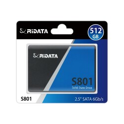 Ridata 512Gb Sata III (6Gb-s) S801 Read Up 520MB-s SSD Harddisk - 1