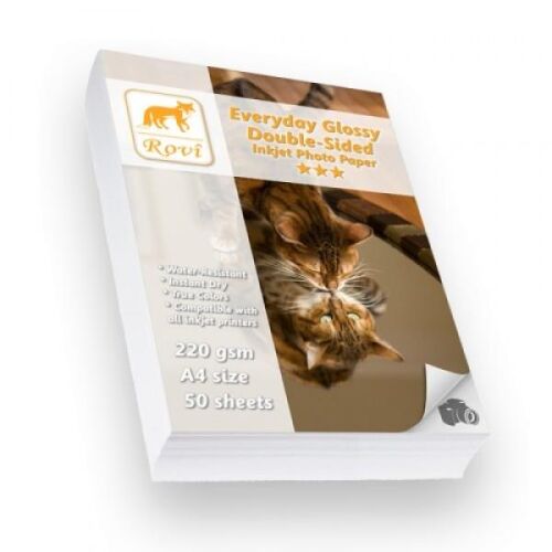 Rovi Everyday Parlak Çift Taraflı A4 Fotoğraf Kağıdı 220gr - 50 Yaprak - ROVİ