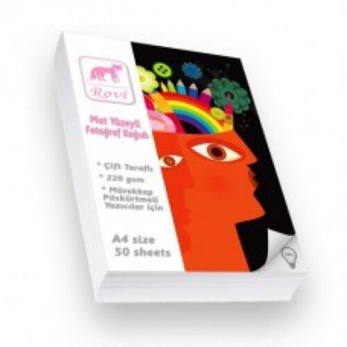 Rovi Fine-Art Mat Çift Taraflı Fotoğraf Kağıdı - 220gsm - 50yp - A4 - ROVİ