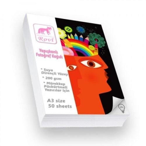 Rovi Fine-Art Yapışkanlı Fotoğraf Kağıdı - 200gsm - 50yp - A3 - ROVİ