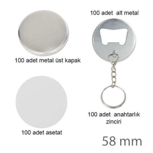 Rozet Açacaklı Anahtarlık 58 mm (100 adet ) - 4