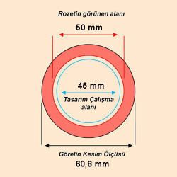 Rozet İğneli 50 mm Metal Arkalıklı (100 adet) - 2