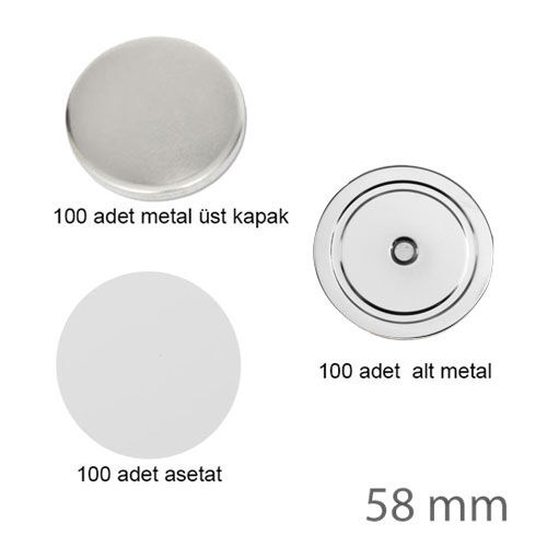 Rozet Magnet 58 mm (100 adet ) - OFİSOMİ-S (1)