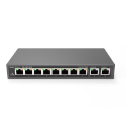 Ruijie-Reyee RG-ES110D-P 8 Port Poe+ 10-100 Mbps 2 Port 10-100-1000 Mbps Uplink Switch Çelik Kasa - 1