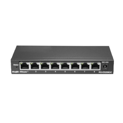 Ruijie-Reyee RG-ES208GC 8 Port 10-100-1000 Mbps Yönetilebilir Switch Çelik Kasa - 1