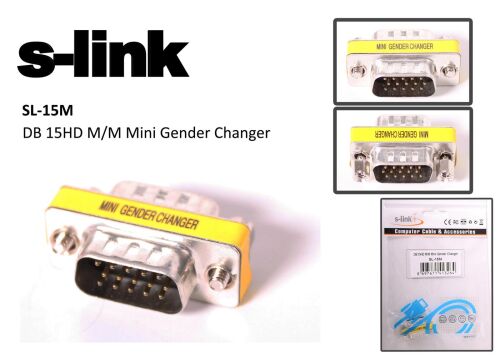 S-link sl-15m Vga erkek-erkek 15pin Dönüştürücü - S-LİNK