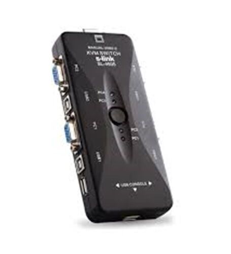 S-link SL-4605 4 Port Kablolu Usb Manuel KWM Switch - 1