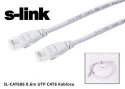S-link SL-CAT606 cat6 0.60mt Gri Utp Patch Kablo - 1