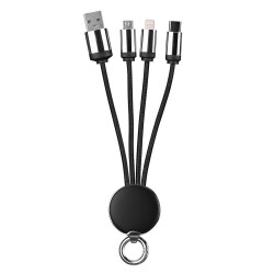 S-link SL-CP110 20cm 2A MicroUSB+Lightning+TypeC 3 in 1 LED Logolu Şarj Kablosu - 1