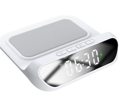 S-link SL-CW18 Beyaz Telefon Uyumlu 15W LCD Ekran Double Alarmli Kablosuz Şarj Cihazı - S-LİNK