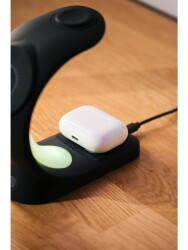 S-link SL-CW20 Telefon, Saat, Kulaklık Uyumlu 15W Siyah RGB Kablosuz Şarj Cihazı - 4